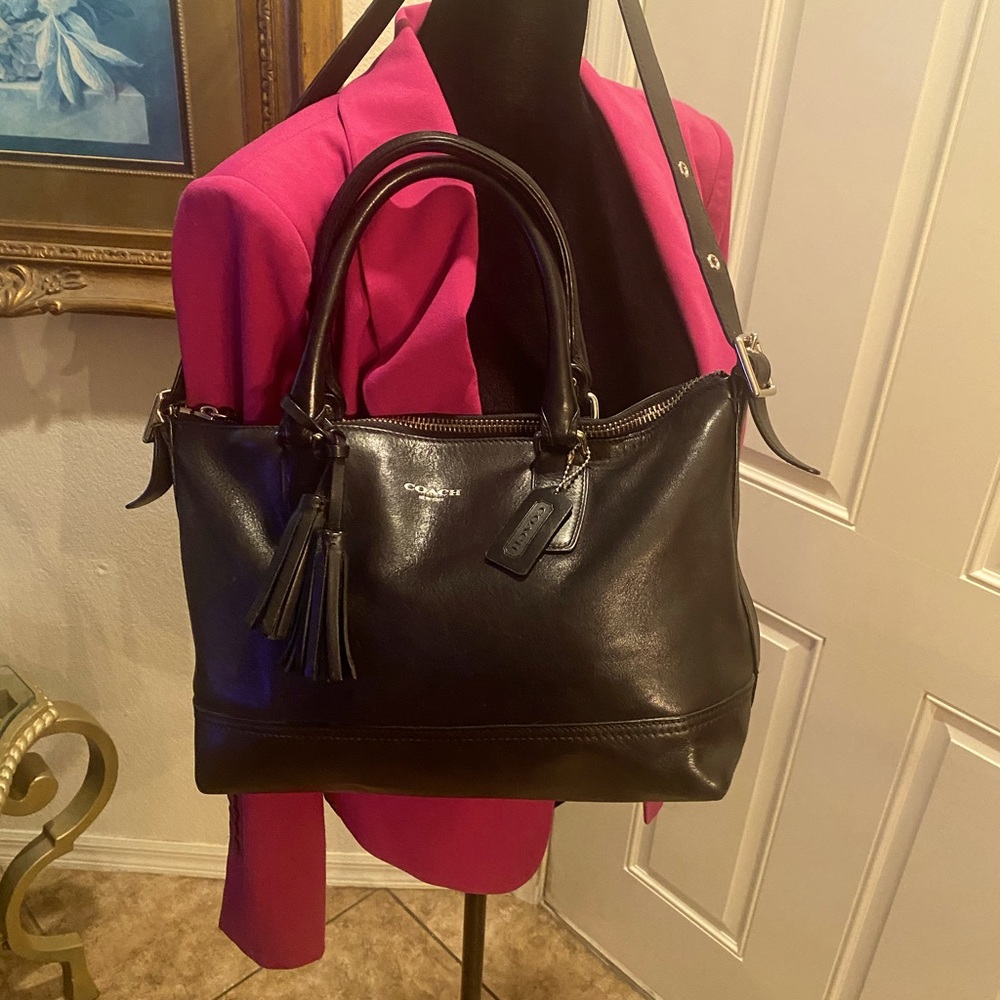 Coach Classic Black Leather Tote